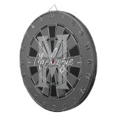 Custom Family Name Monogram Gray ダーツボード (正面右)