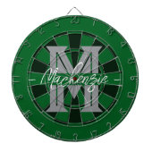 Custom Family Name Monogram Gray ダーツボード (正面)