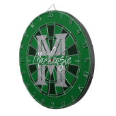 Custom Family Name Monogram Gray ダーツボード (正面右)