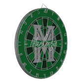Custom Family Name Monogram Gray ダーツボード (正面左)