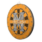 Custom Family Name Monogram Gray ダーツボード (正面右)