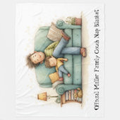 Custom Family Name Nap Blanket フリースブランケット (正面)