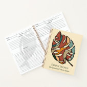 Custom Family Name Recipe Journal Savanna Leaf  ノートブック (内部)