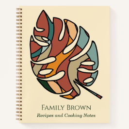 Custom Family Name Recipe Journal Savanna Leaf  ノートブック