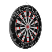 Custom Family Name Rustic Dartboard ダーツボード (正面左)