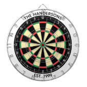 Custom Family Name Rustic Dartboard ダーツボード (正面)
