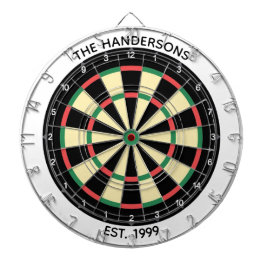 Custom Family Name Rustic Dartboard ダーツボード