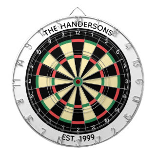 Custom Family Name Rustic Dartboard ダーツボード