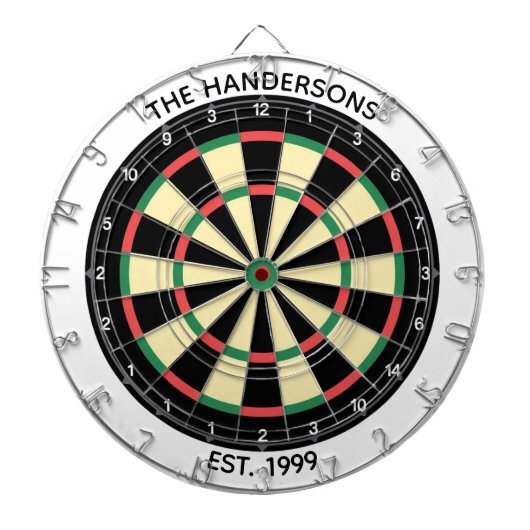 Custom Family Name Rustic Dartboard ダーツボード (正面)
