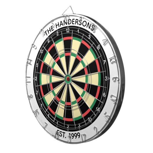 Custom Family Name Rustic Dartboard ダーツボード (正面右)