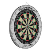 Custom Family Name Rustic Dartboard ダーツボード (正面左)