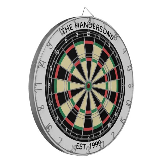 Custom Family Name Rustic Dartboard ダーツボード (正面左)