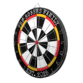 Custom Family Name Rustic Dartboard ダーツボード (正面右)