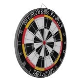 Custom Family Name Rustic Dartboard ダーツボード (正面左)