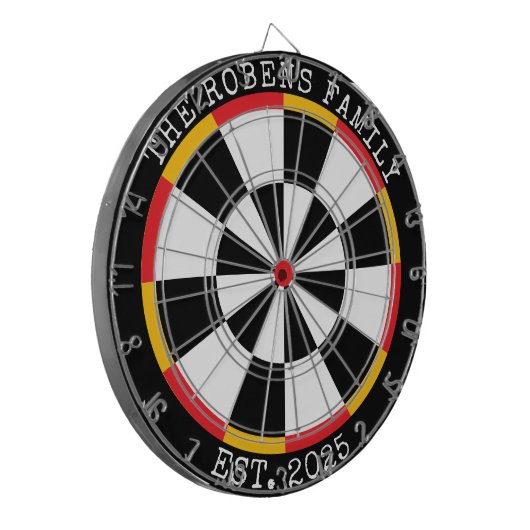 Custom Family Name Rustic Dartboard ダーツボード (正面左)