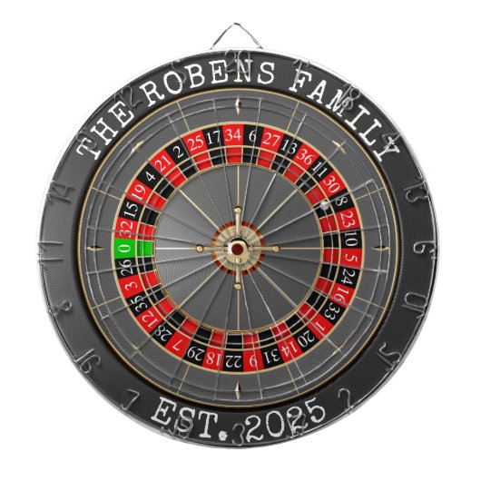 Custom Family Name Rustic Dartboard ダーツボード (正面)