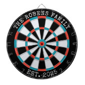 Custom Family Name Rustic Dartboard ダーツボード (正面)