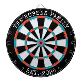 Custom Family Name Rustic Dartboard ダーツボード