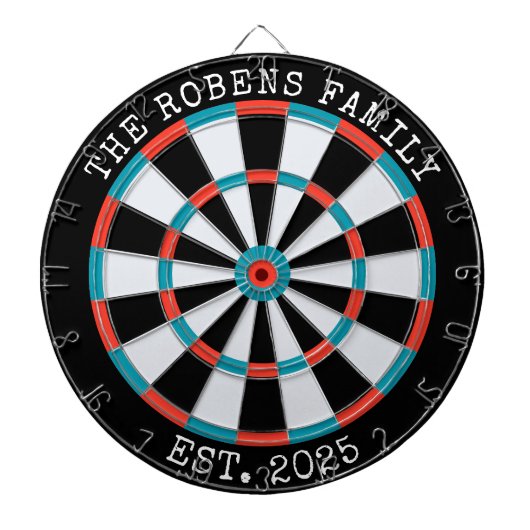 Custom Family Name Rustic Dartboard ダーツボード (正面)
