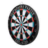 Custom Family Name Rustic Dartboard ダーツボード (正面右)
