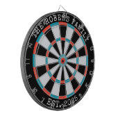 Custom Family Name Rustic Dartboard ダーツボード (正面左)