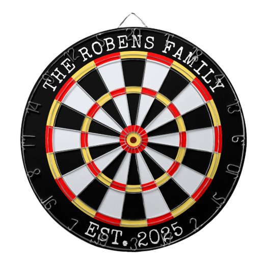 Custom Family Name Rustic Dartboard ダーツボード (正面)