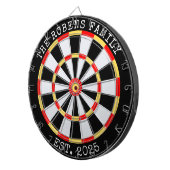 Custom Family Name Rustic Dartboard ダーツボード (正面右)