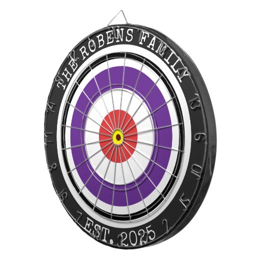 Custom Family Name Rustic Dartboard ダーツボード (正面右)
