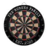 Custom Family Name Rustic Dartboard ダーツボード (正面)