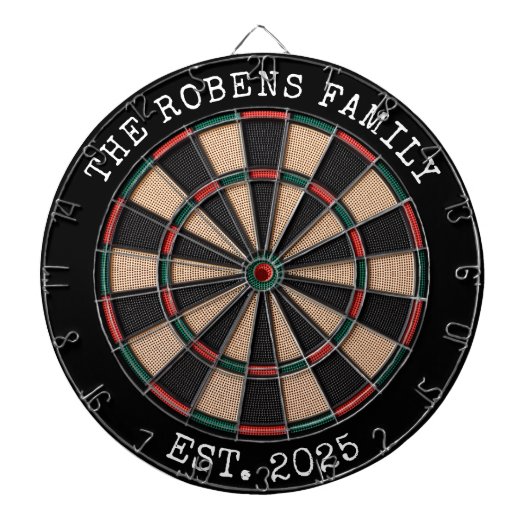 Custom Family Name Rustic Dartboard ダーツボード (正面)