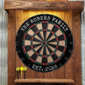 Custom Family Name Rustic Dartboard ダーツボード