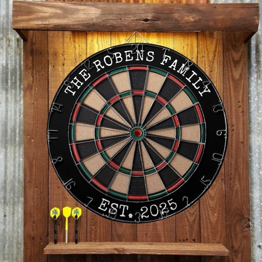 Custom Family Name Rustic Dartboard ダーツボード
