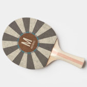 Custom Family Name Vintage Retro Sunburst  卓球ラケット (横)