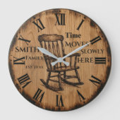Custom Family Name wall clock | Farmhouse Decor  ラージ壁時計 (正面)