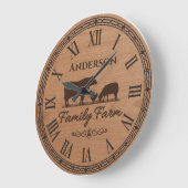 Custom Family Name Wall Clock – Farmhouse Decor  ラージ壁時計 (傾斜)