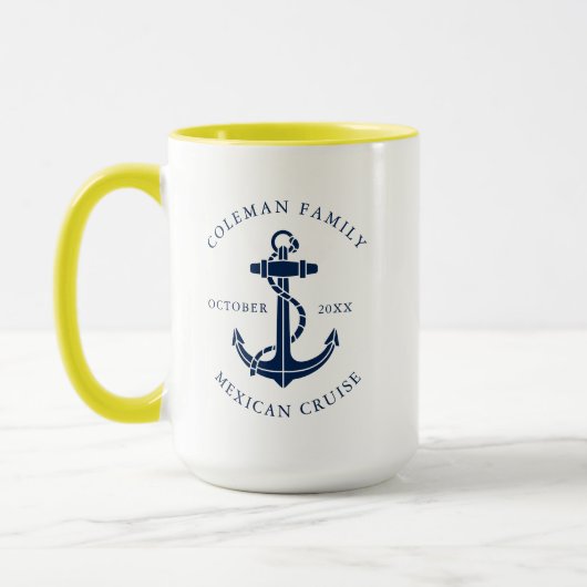 Custom Family Nautical Boat Anchor マグカップ (左)