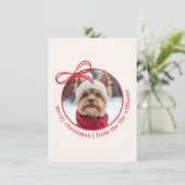 Custom Family Pet Photo Merry Christmas シーズンカード (スタンド正面)