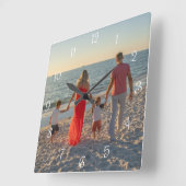 Custom Family Photo スクエア壁時計 (傾斜)