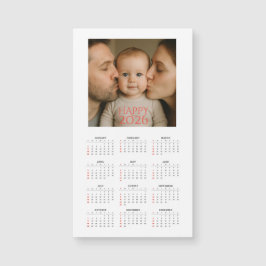 Custom Family Photo 2026 Magnetic Calendar