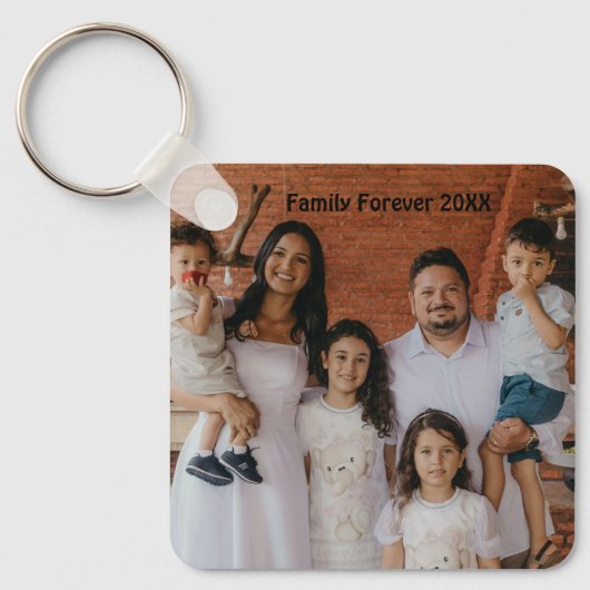 Custom Family Photo Aluminum Circle Keepsake キーホルダー (正面)