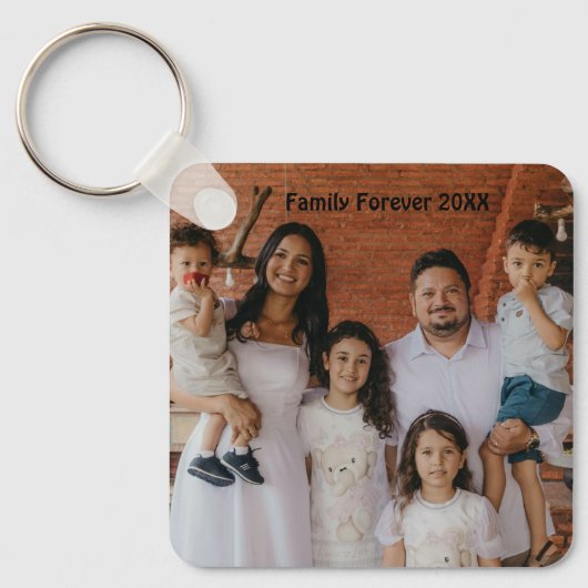 Custom Family Photo Aluminum Circle Keepsake キーホルダー (正面)