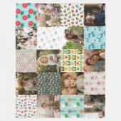 Custom Family Photo Blanket Collage Gift フリースブランケット (正面)