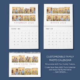 Custom Family Photo Calendar 2026 カレンダー