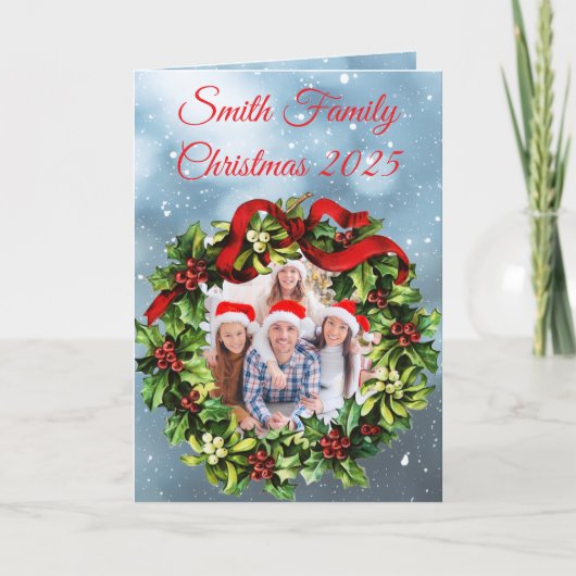 Custom Family Photo Christmas Card カード (正面)