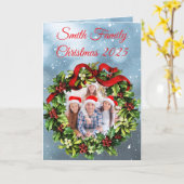 Custom Family Photo Christmas Card カード (黄色い花)