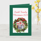 Custom Family Photo Christmas Card カード (黄色い花)