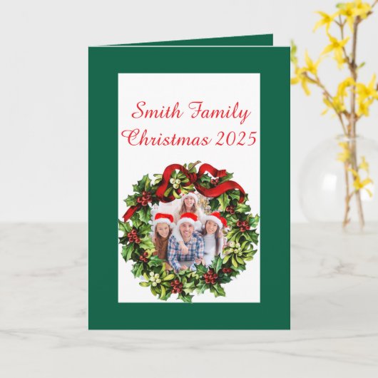 Custom Family Photo Christmas Card カード (黄色い花)