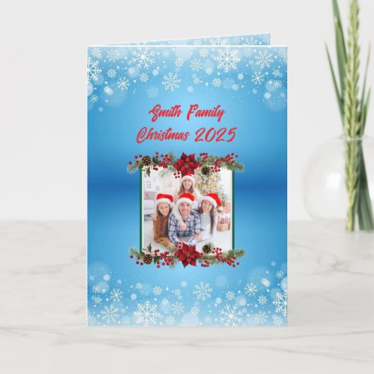 Custom Family Photo Christmas Card カード (正面)