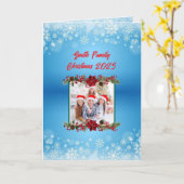 Custom Family Photo Christmas Card カード (黄色い花)