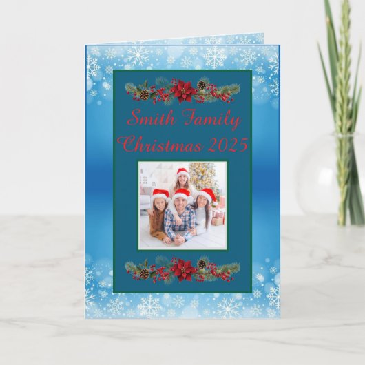 Custom Family Photo Christmas Card カード (正面)